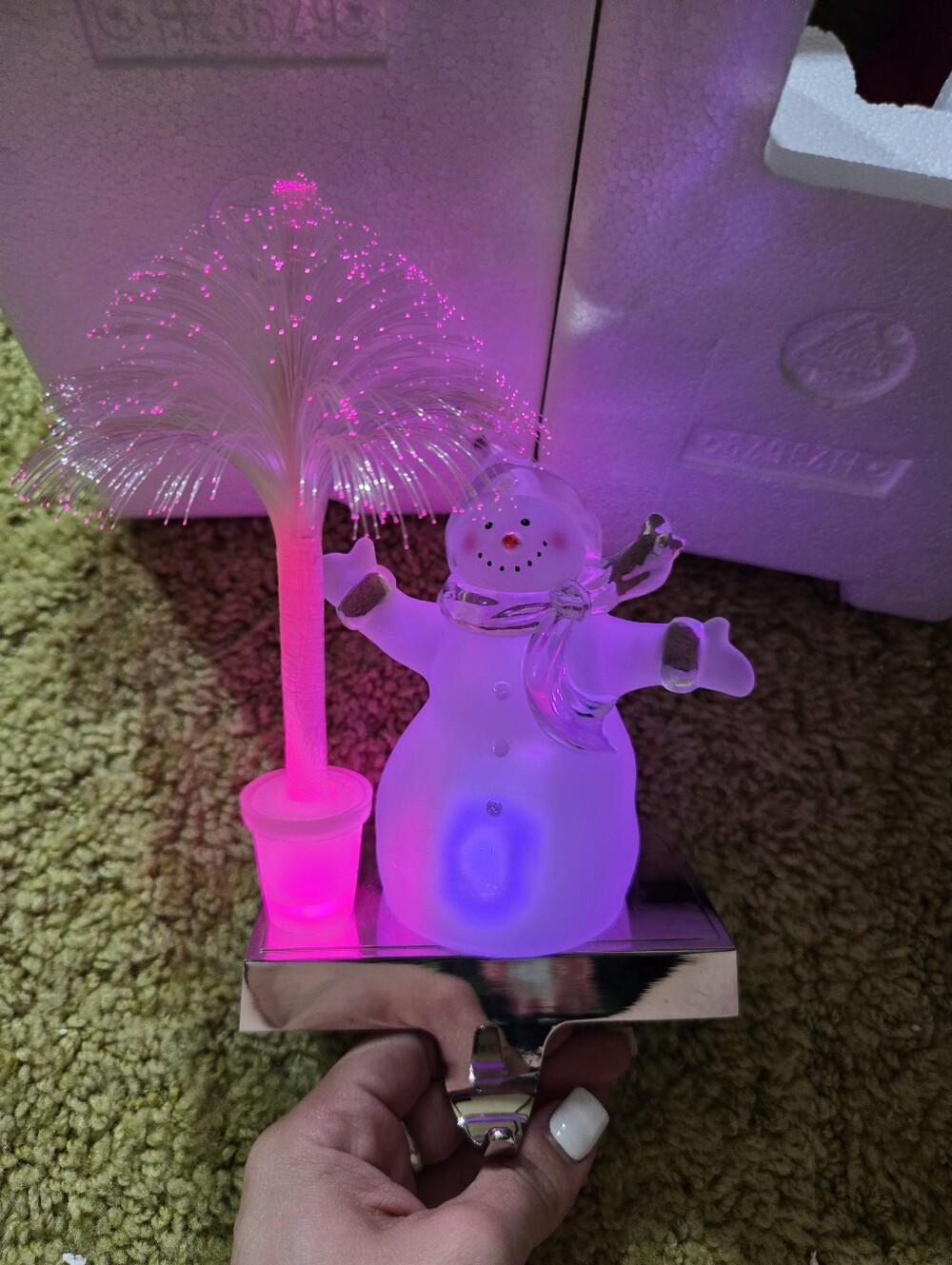 LED Snowman Stocking Holder